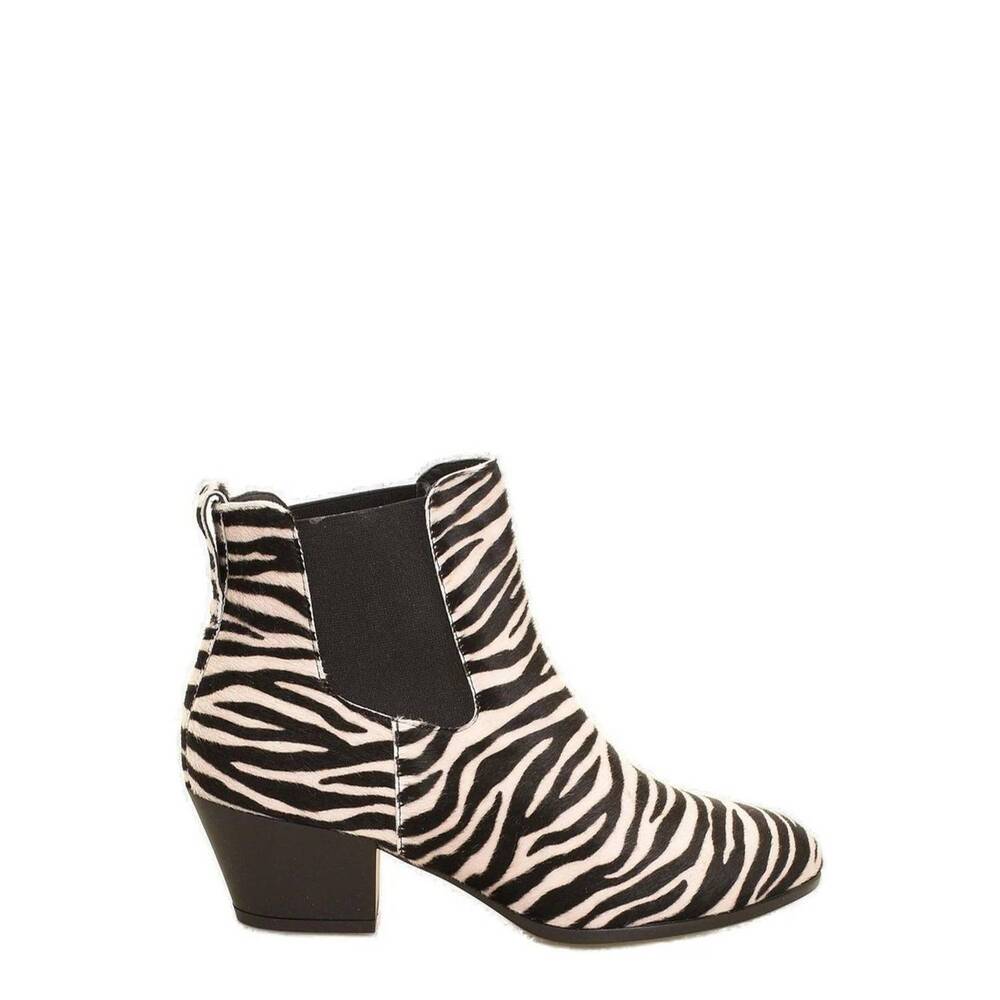 NEW HOGAN women's chelsea ankle boots in black /white zebra print